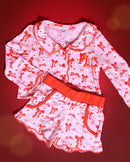 P.Louise Kids Christmas Bow Pyjamas - Shorts Set