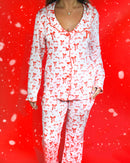 P.Louise Adults Christmas Bow Pyjamas - Trousers Set
